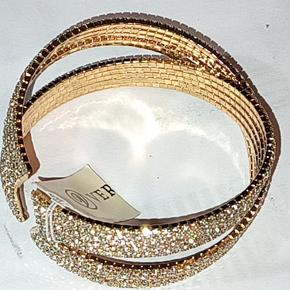 Versona Elegant Gold Faux Diamond  Crystal Bracelet NWT